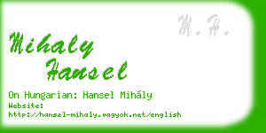 mihaly hansel business card